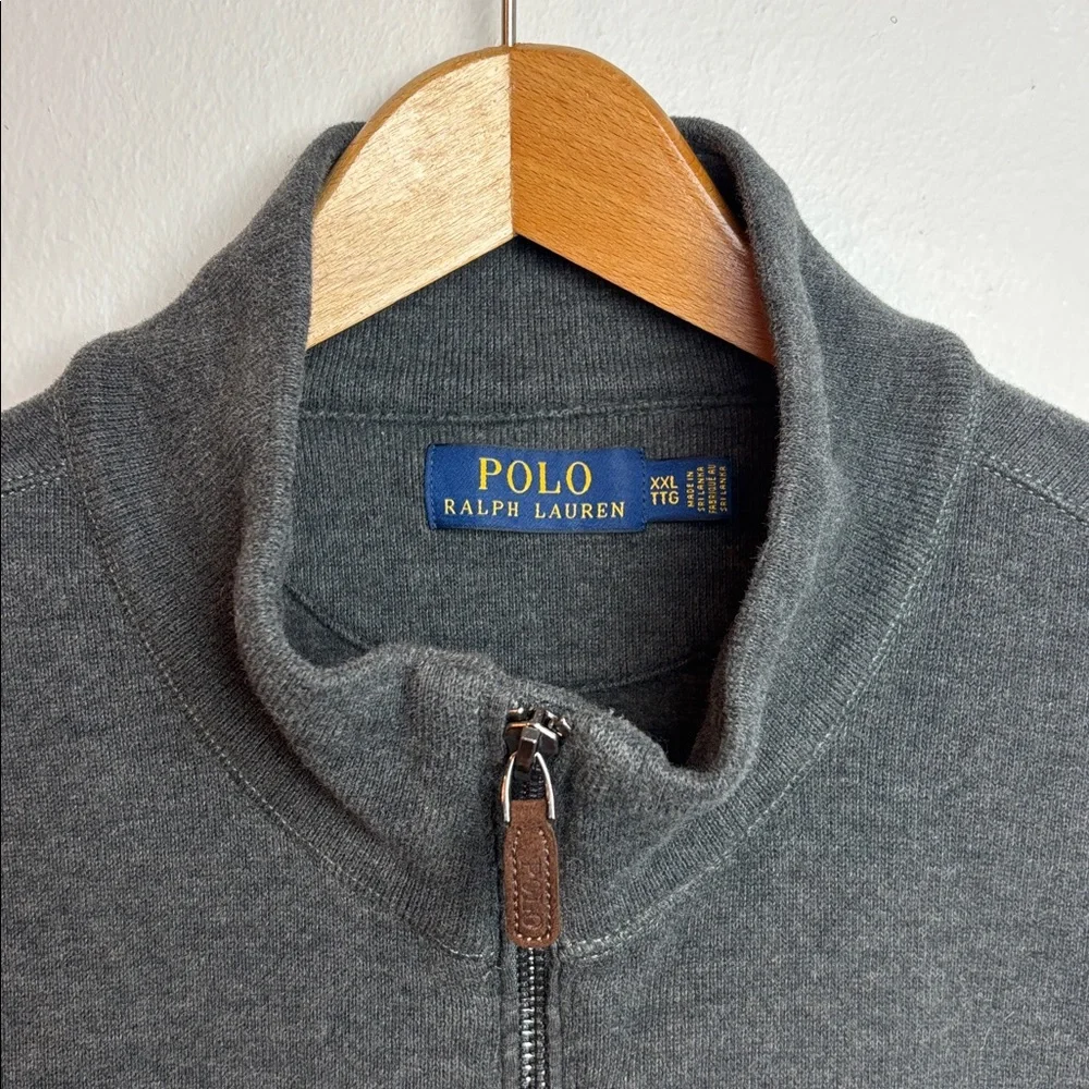 Polo Ralph Lauren Men's Gray Full-Zip‎ Sweater Vest XXL Classic Preppy Layering